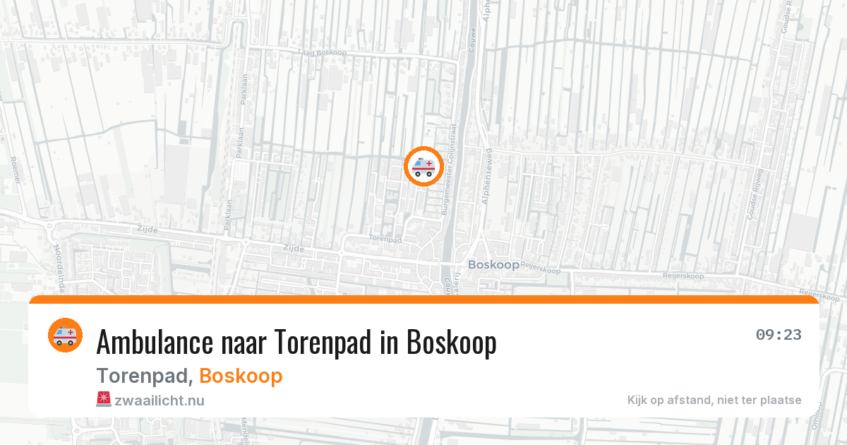 Ambulance naar Torenpad in Boskoop — 19 jul 2026