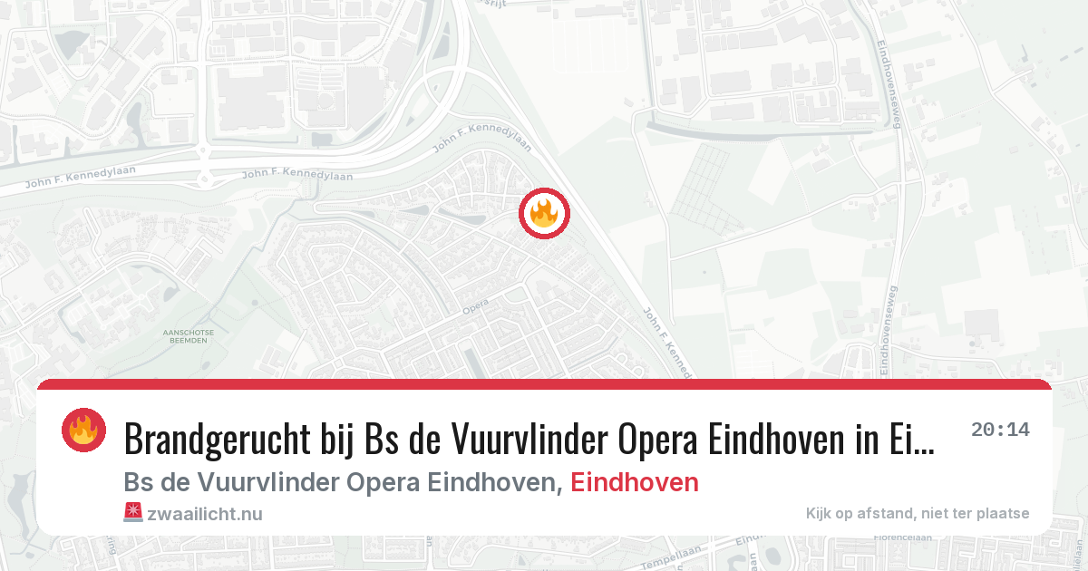 Brandgerucht bij Bs de Vuurvlinder Opera Eindhoven in Eindhoven — 22 mei 2026