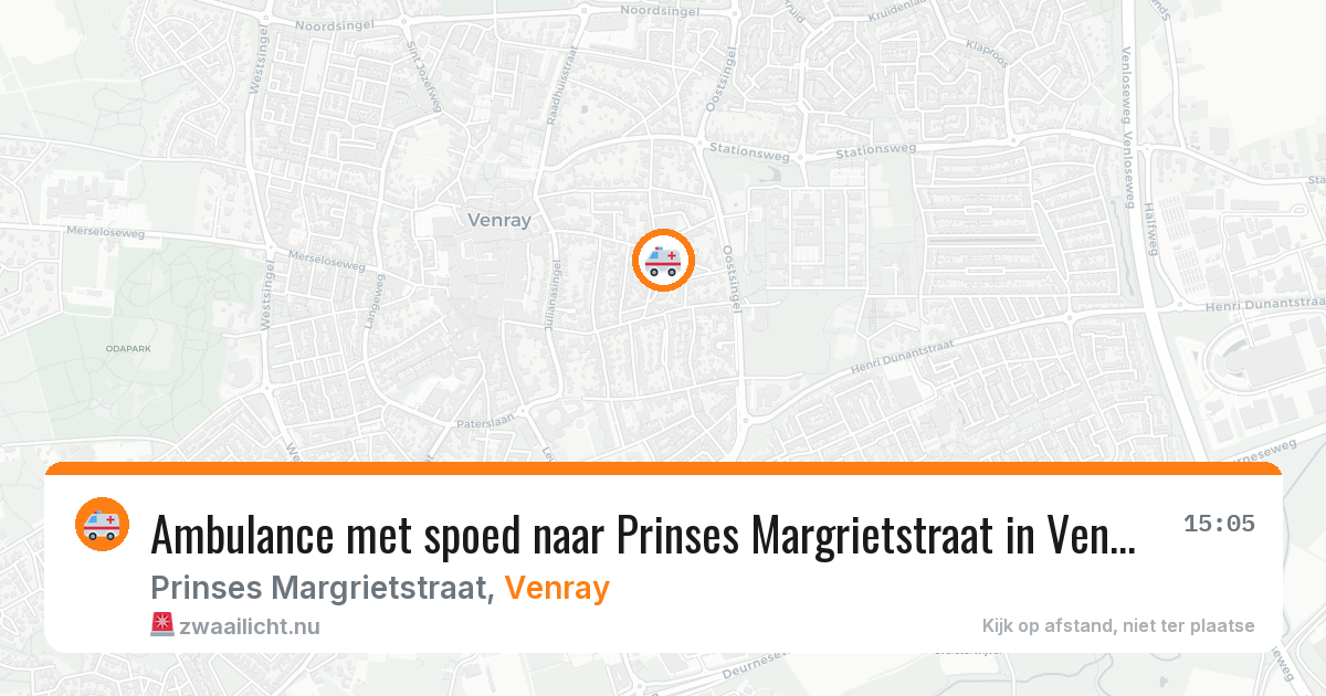 Ambulance met spoed naar Prinses Margrietstraat in Venray — 21 jul 2026