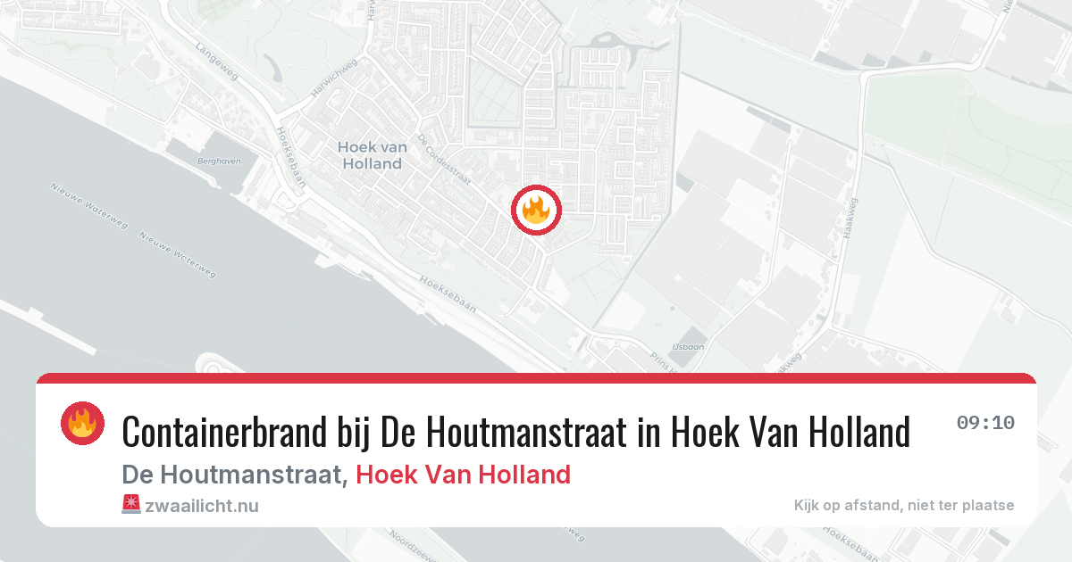 Containerbrand bij De Houtmanstraat in Hoek Van Holland — 13 jul 2026