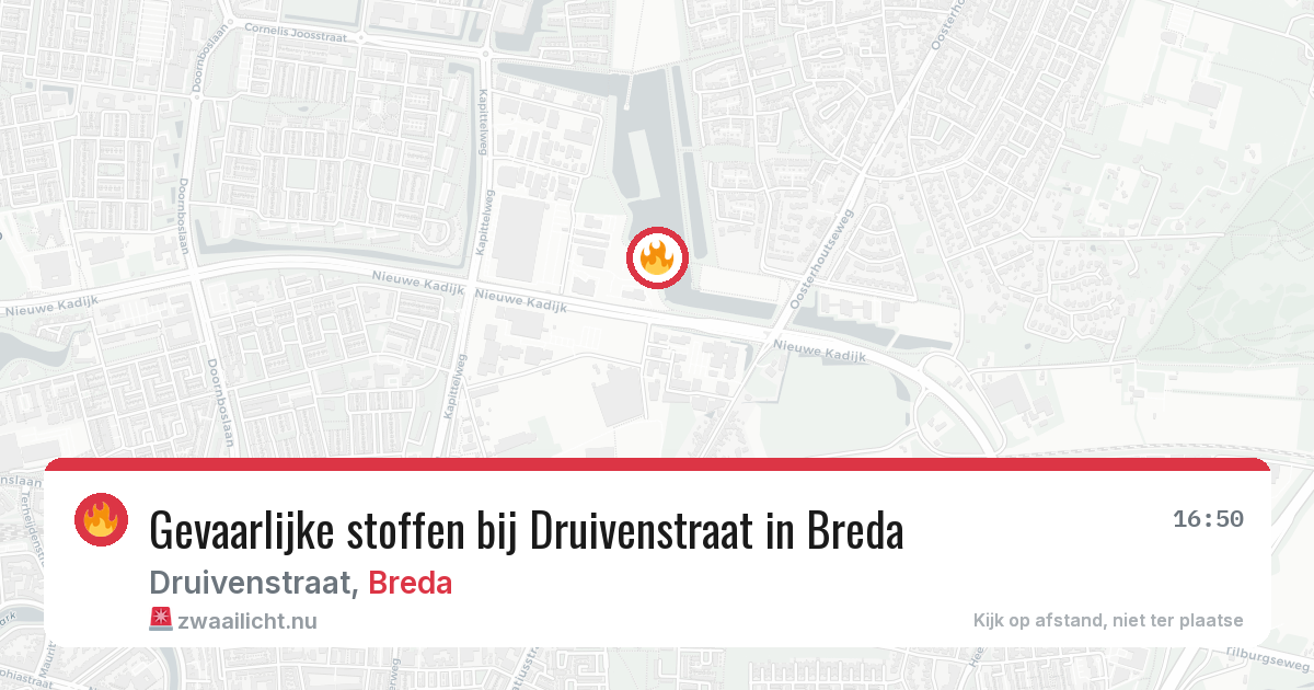Gevaarlijke stoffen bij Druivenstraat in Breda — 19 mei 2026