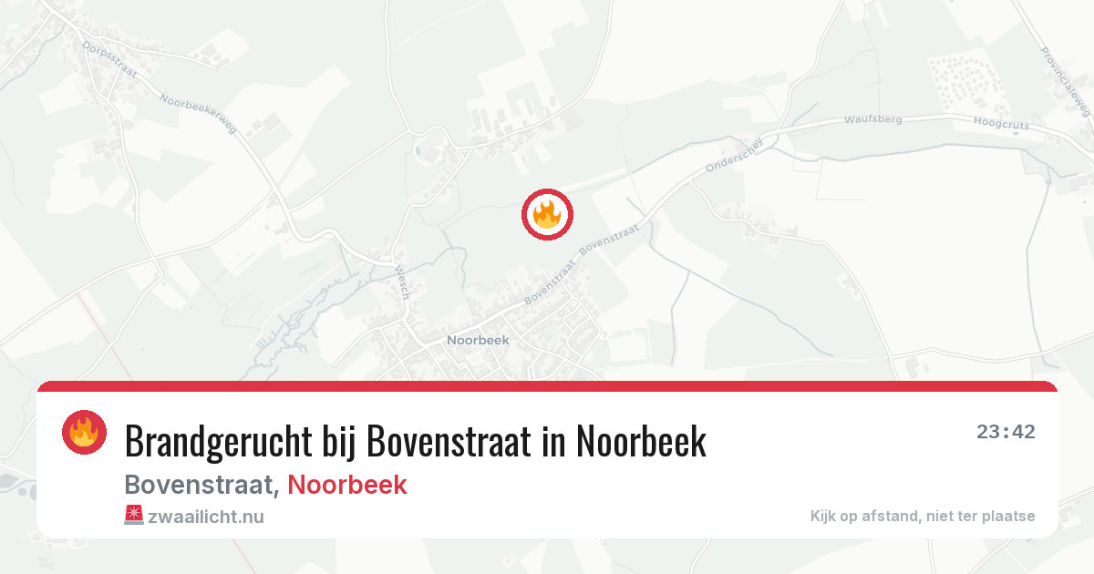 Brandgerucht bij Bovenstraat in Noorbeek — 29 mei 2026