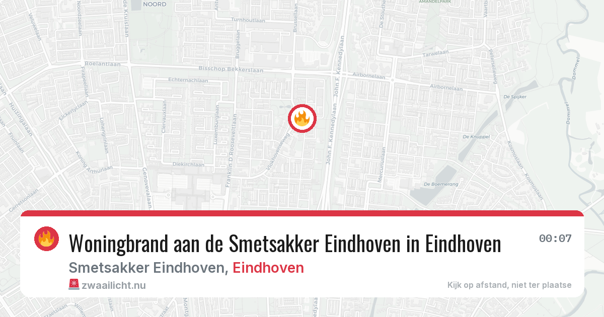 Woningbrand aan de Smetsakker Eindhoven in Eindhoven — 10 jul 2026