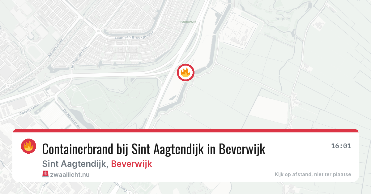 Containerbrand bij Sint Aagtendijk in Beverwijk — 19 mei 2026