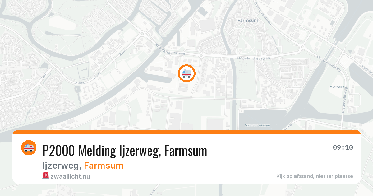 P2000 Melding Ijzerweg, Farmsum — 1 jun 2026