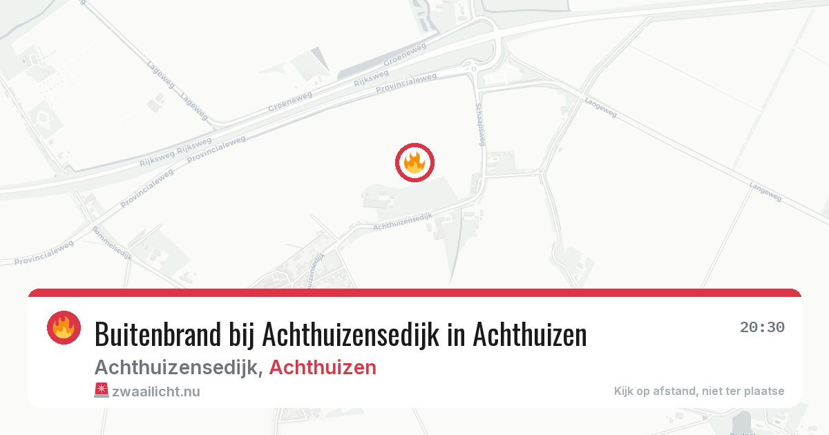 Buitenbrand bij Achthuizensedijk in Achthuizen — 26 mrt 2026