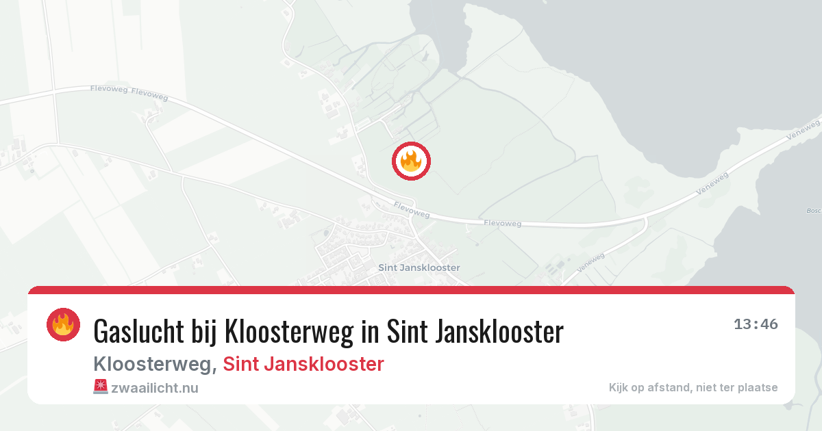 Gaslucht bij Kloosterweg in Sint Jansklooster — 10 mrt 2026