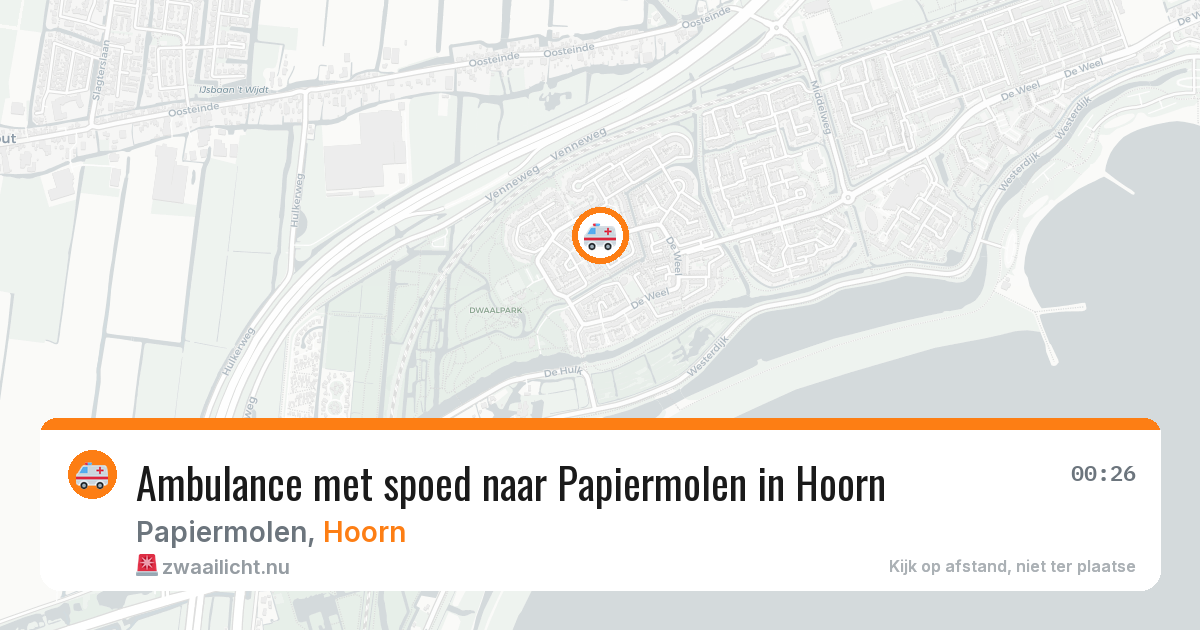 Ambulance met spoed naar Papiermolen in Hoorn — 25 jul 2026