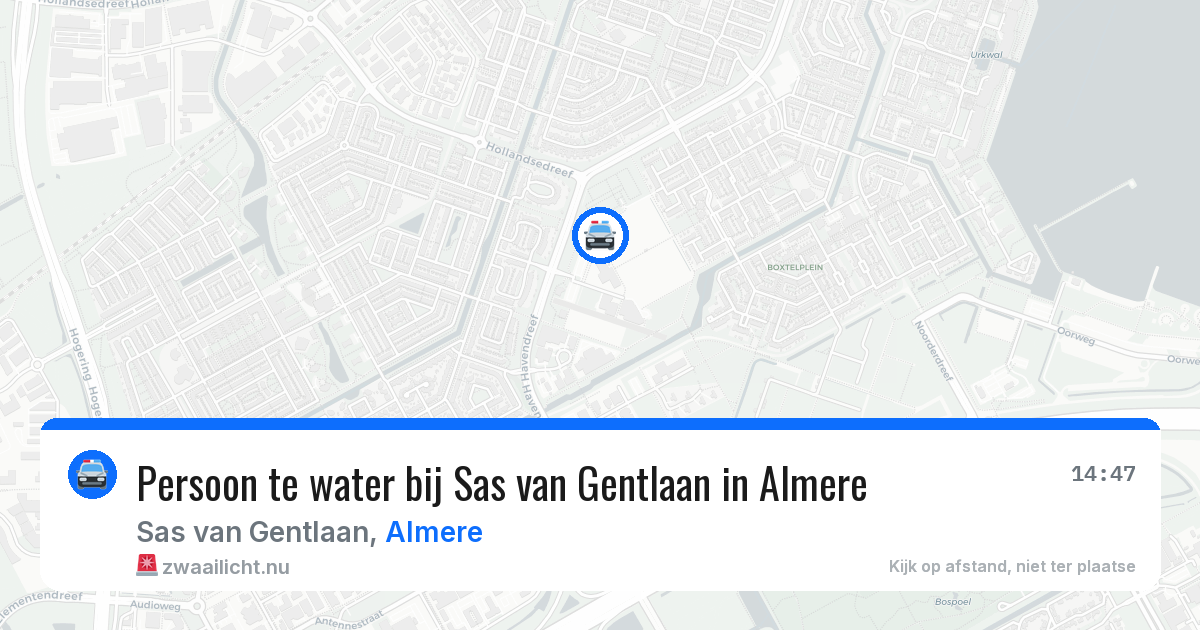 Persoon te water bij Sas van Gentlaan in Almere — 6 mei 2026