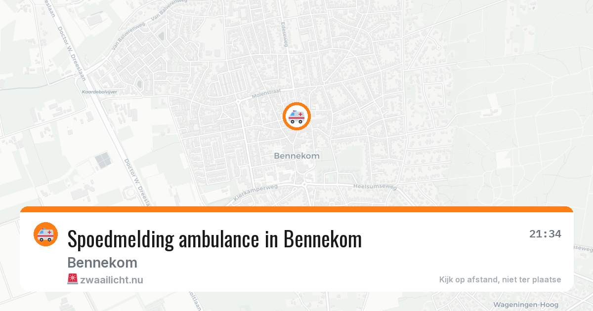 Spoedmelding ambulance in Bennekom — 15 jul 2026