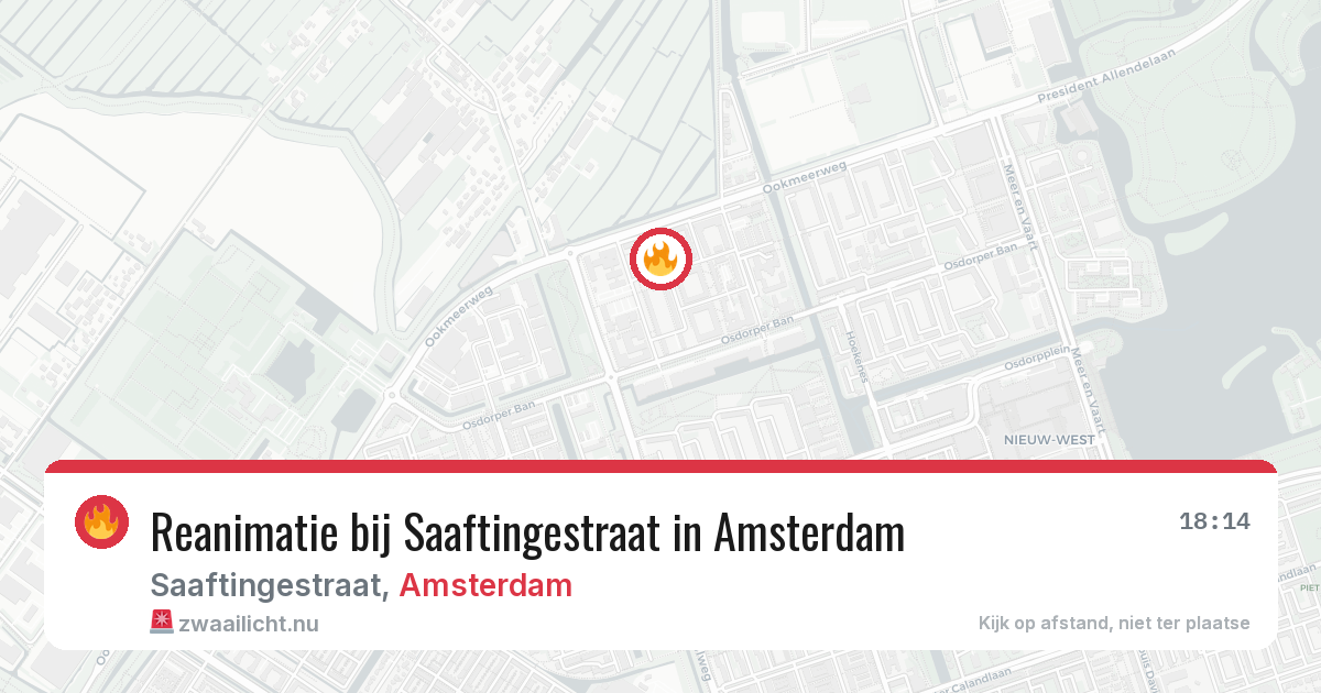Reanimatie bij Saaftingestraat in Amsterdam — 21 jul 2026
