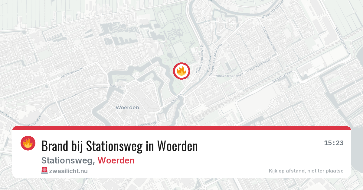Brand bij Stationsweg in Woerden — 24 mei 2026