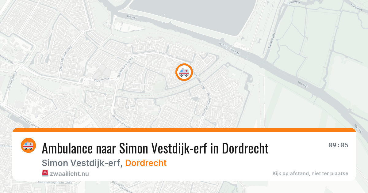 Ambulance naar Simon Vestdijk-erf in Dordrecht — 27 jul 2026