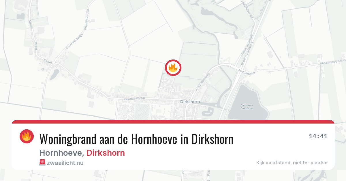 Woningbrand aan de Hornhoeve in Dirkshorn — 13 jul 2026