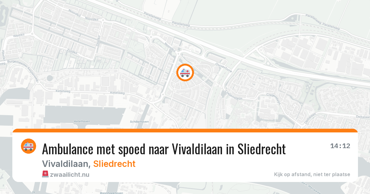 Ambulance met spoed naar Vivaldilaan in Sliedrecht — 18 mei 2026