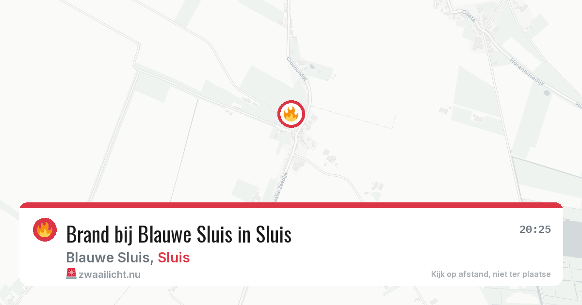 Brand bij Blauwe Sluis in Sluis — 10 mrt 2026