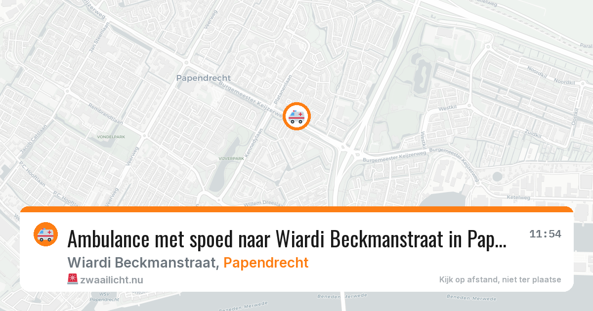 Ambulance met spoed naar Wiardi Beckmanstraat in Papendrecht — 1 jun 2026