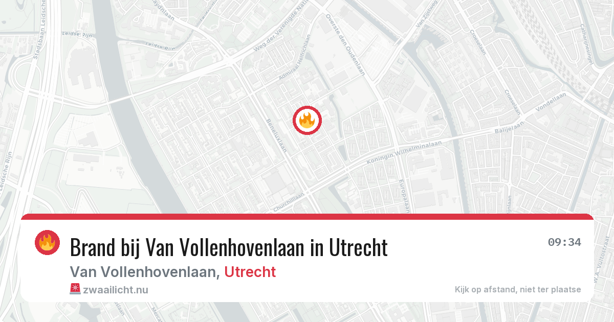 Brand bij Van Vollenhovenlaan in Utrecht — 25 jul 2026
