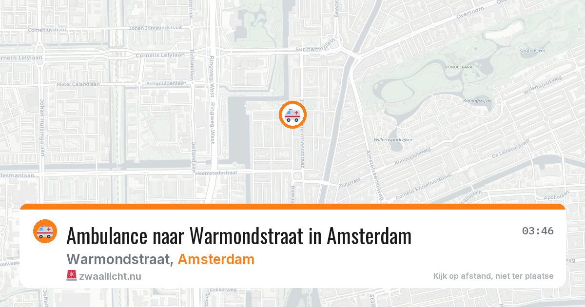 Ambulance naar Warmondstraat in Amsterdam — 28 apr 2026