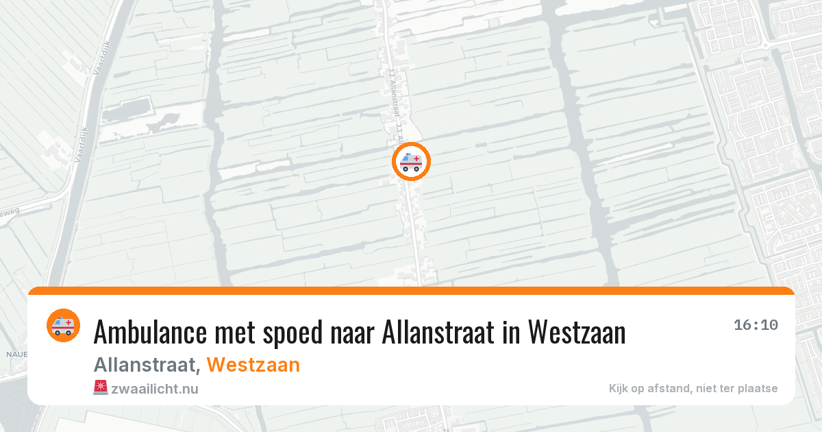 Ambulance met spoed naar Allanstraat in Westzaan — 2 jun 2026