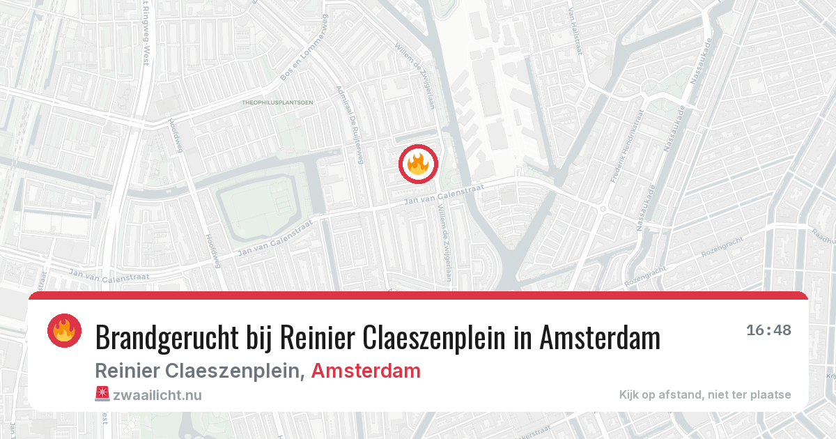 Brandgerucht bij Reinier Claeszenplein in Amsterdam — 23 jul 2026