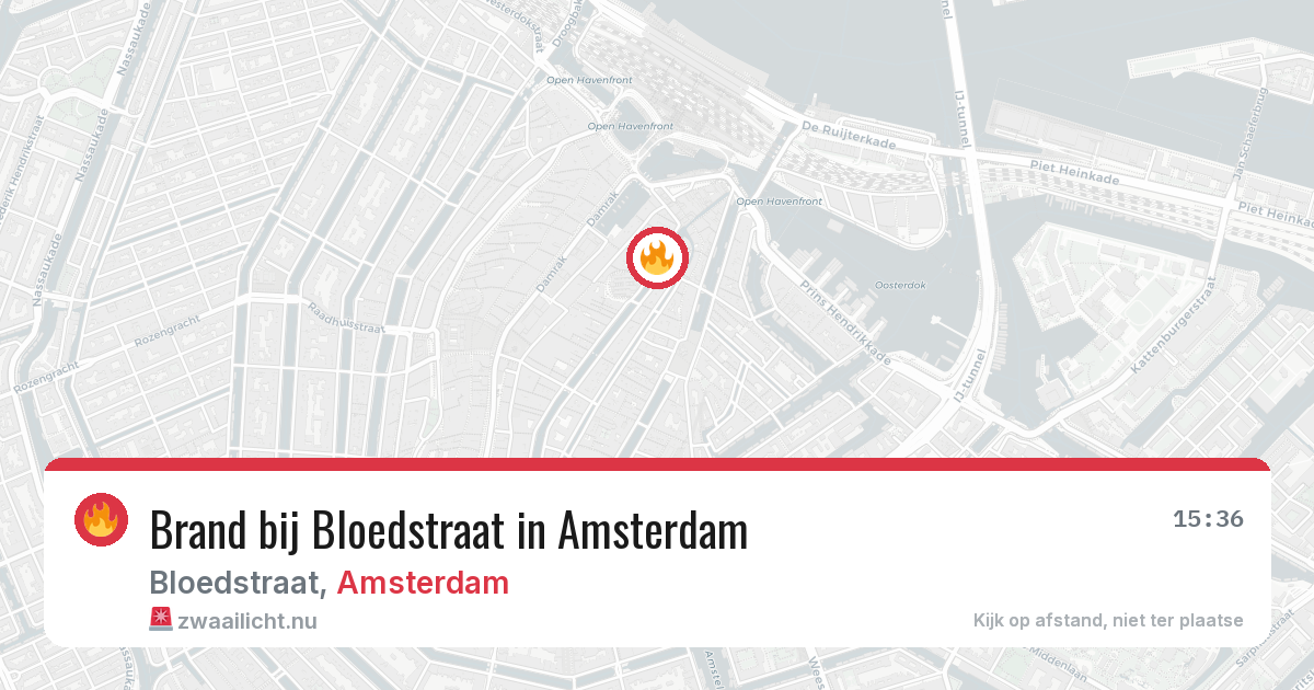Brand bij Bloedstraat in Amsterdam — 19 mrt 2026