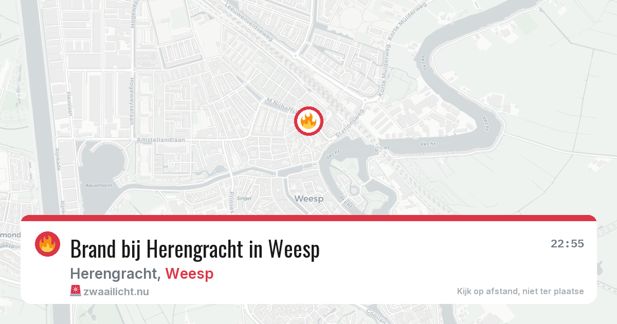Brand bij Herengracht in Weesp — 27 mrt 2026