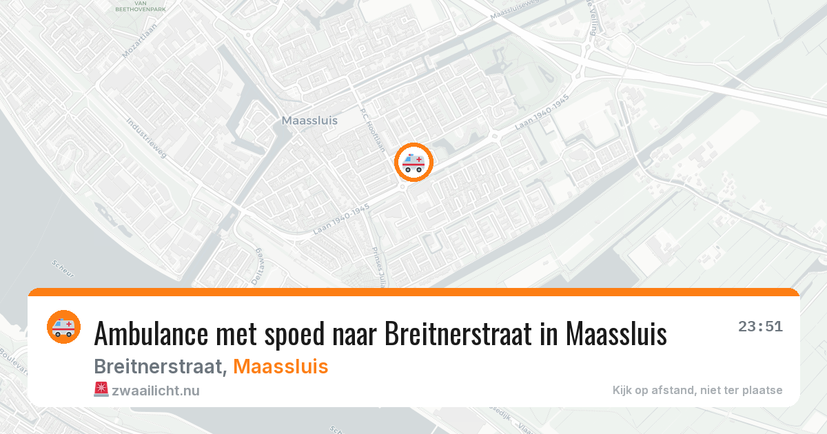 Ambulance met spoed naar Breitnerstraat in Maassluis — 25 jul 2026