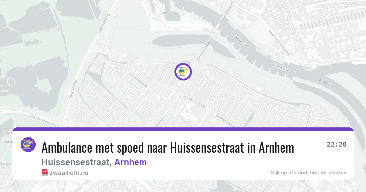 Ambulance met spoed naar Huissensestraat in Arnhem — 5 jun 2026