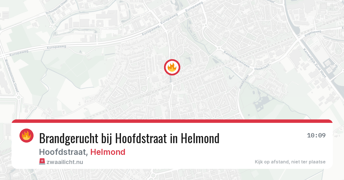 Brandgerucht bij Hoofdstraat in Helmond — 26 jul 2026