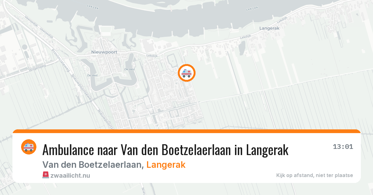 Ambulance naar Van den Boetzelaerlaan in Langerak — 7 jul 2026