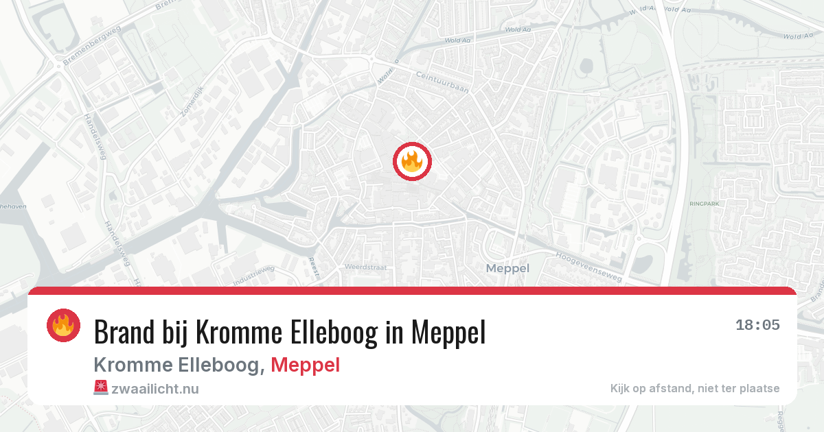 Brand bij Kromme Elleboog in Meppel — 15 mrt 2026