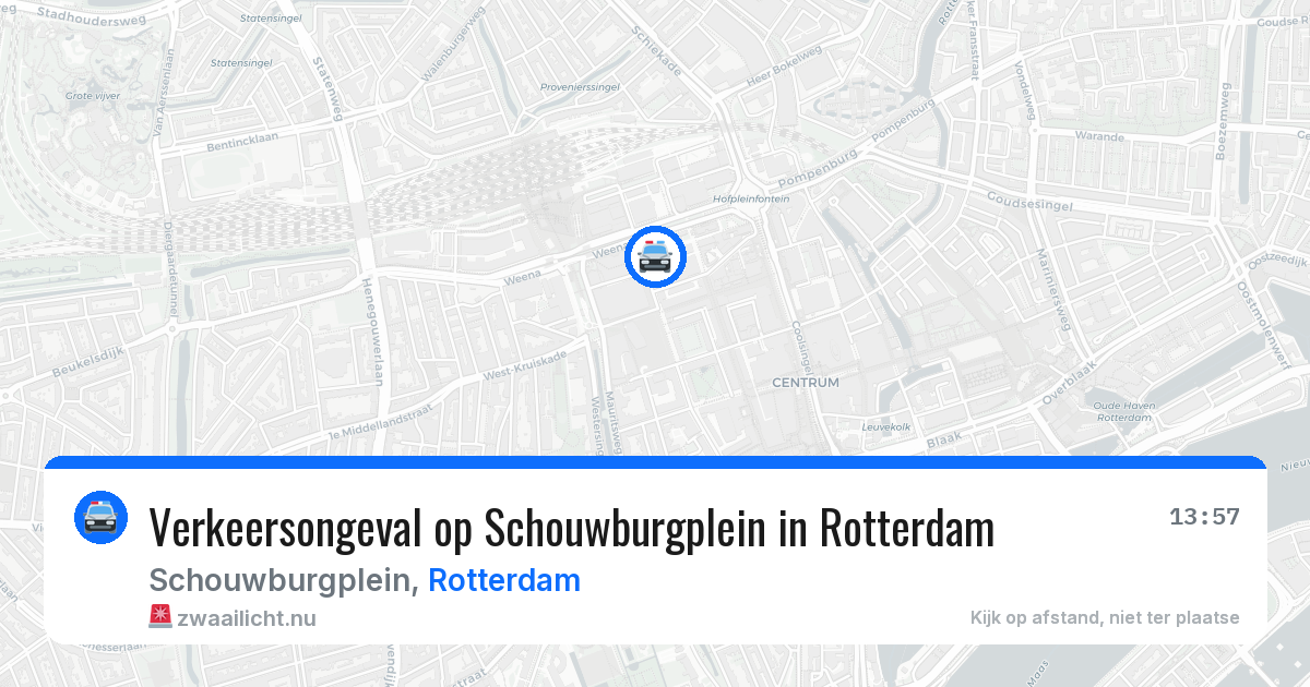 Verkeersongeval op Schouwburgplein in Rotterdam — 2 jun 2026