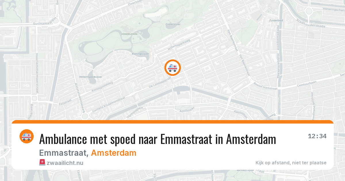 Ambulance met spoed naar Emmastraat in Amsterdam — 21 jul 2026