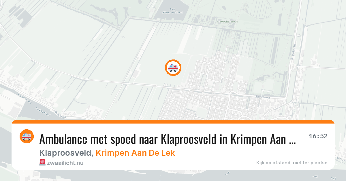 Ambulance met spoed naar Klaproosveld in Krimpen Aan De Lek — 10 feb 2026