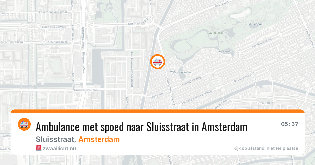 Ambulance met spoed naar Sluisstraat in Amsterdam — 17 mei 2026