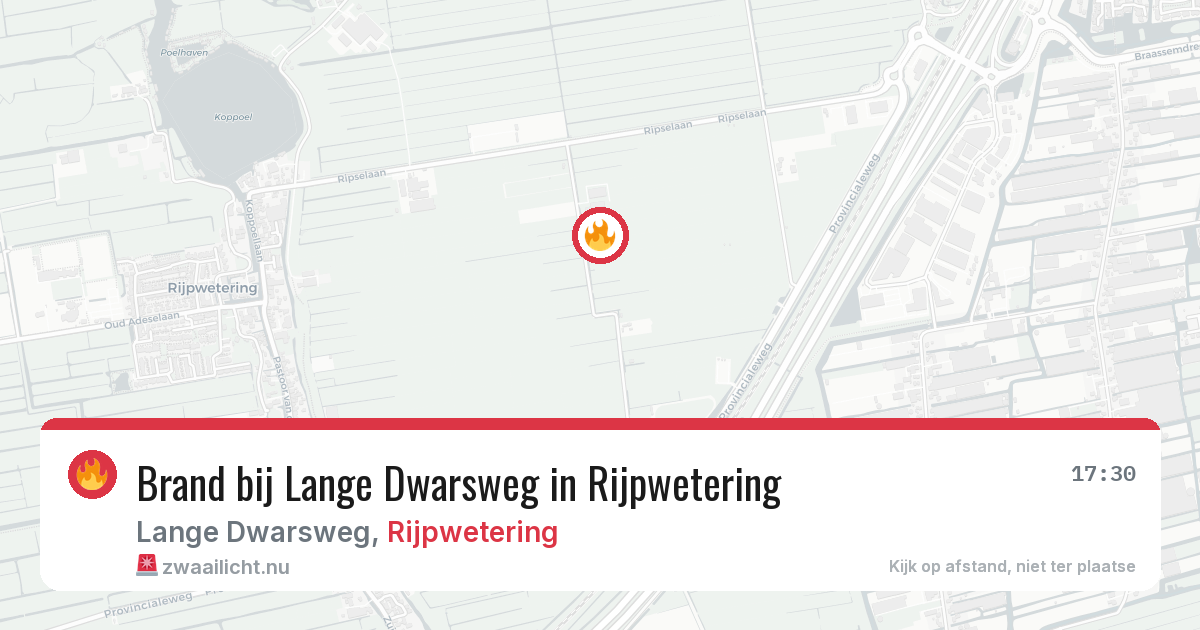 Brand bij Lange Dwarsweg in Rijpwetering — 30 mrt 2026