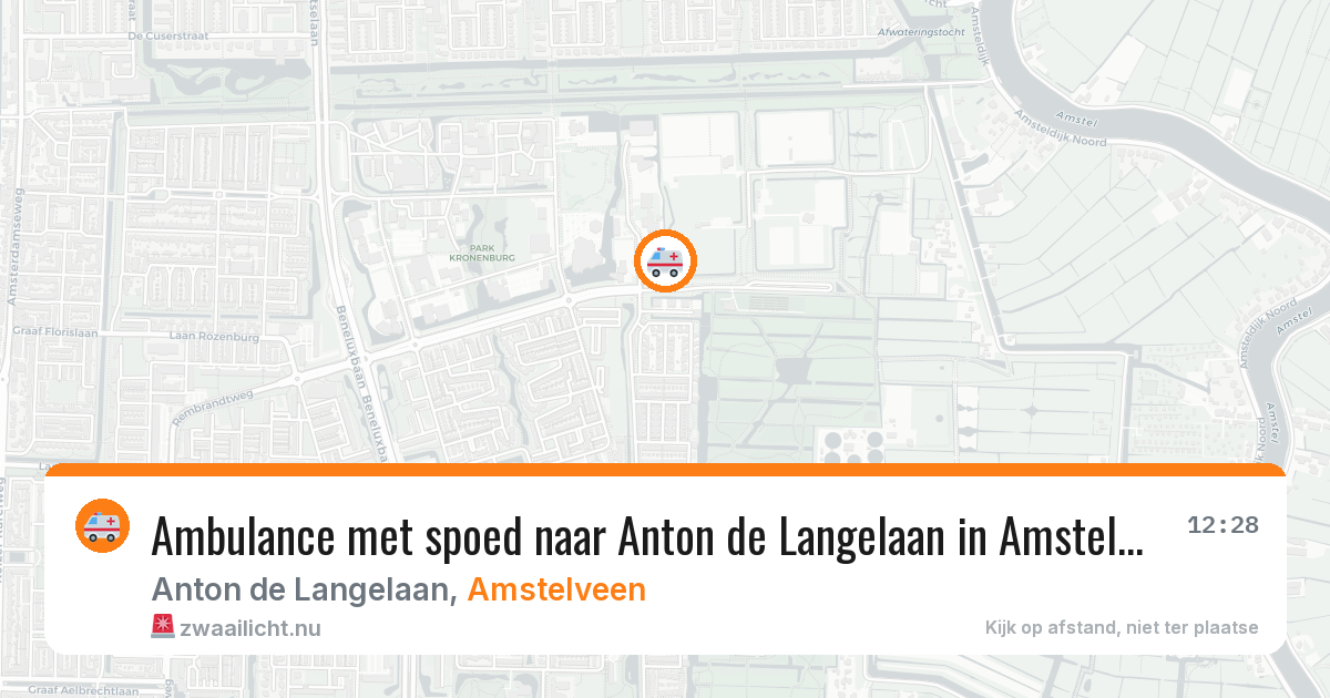 Ambulance met spoed naar Anton de Langelaan in Amstelveen — 27 apr 2026