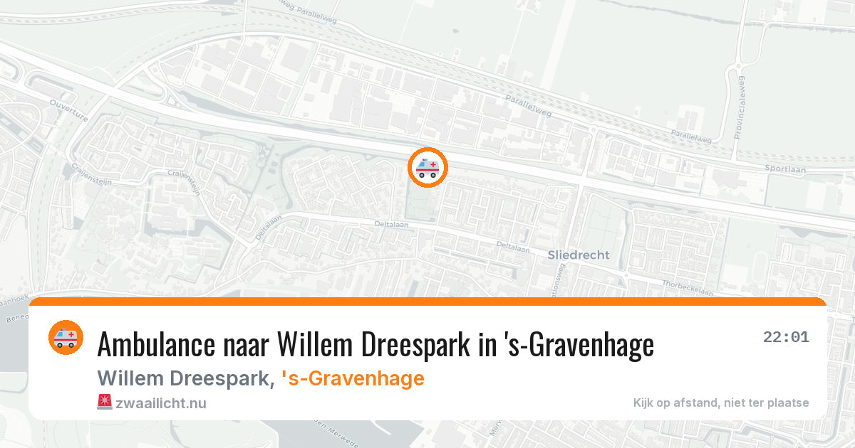 Ambulance naar Willem Dreespark in 's-Gravenhage — 27 mrt 2026