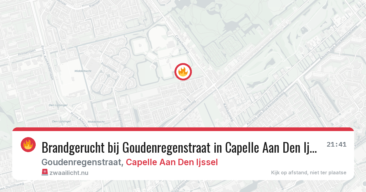 Brandgerucht bij Goudenregenstraat in Capelle Aan Den Ijssel — 25 jul 2026