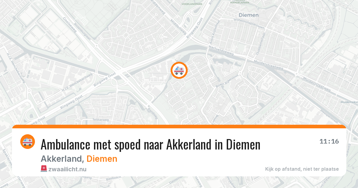 Ambulance met spoed naar Akkerland in Diemen — 20 apr 2026