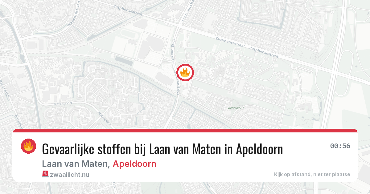 Gevaarlijke stoffen bij Laan van Maten in Apeldoorn — 9 jul 2026