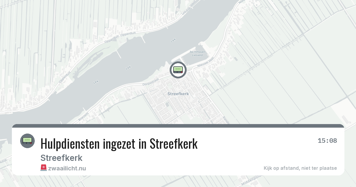 Hulpdiensten ingezet in Streefkerk — 16 jul 2026 | 🚨 Zwaailicht.nu