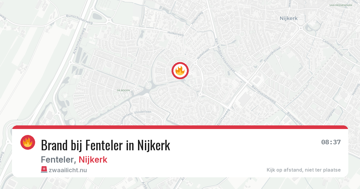 Brand bij Fenteler in Nijkerk — 20 apr 2026