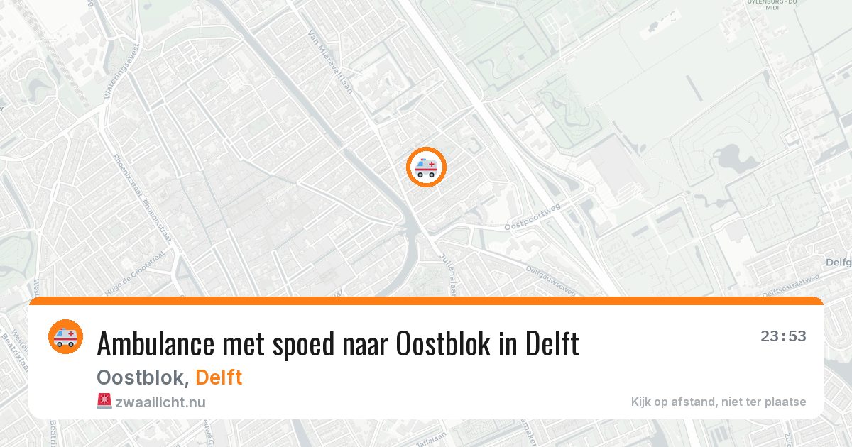 Ambulance met spoed naar Oostblok in Delft — 11 jul 2026