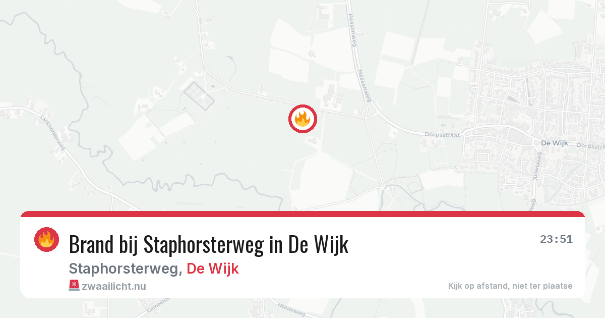 Brand bij Staphorsterweg in De Wijk — 4 jun 2026