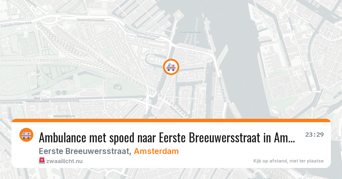 Ambulance met spoed naar Eerste Breeuwersstraat in Amsterdam — 24 jul 2026