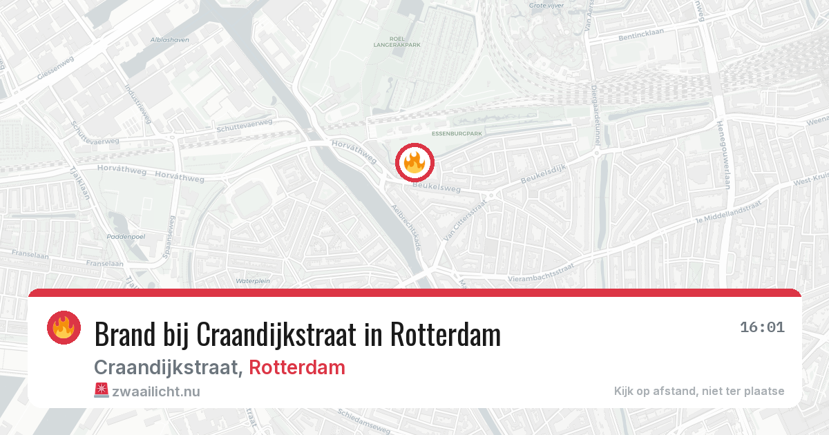Brand bij Craandijkstraat in Rotterdam — 1 jun 2026