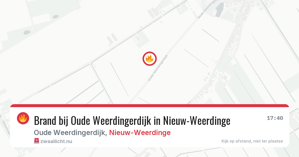 Brand bij Oude Weerdingerdijk in Nieuw-Weerdinge — 29 mei 2026