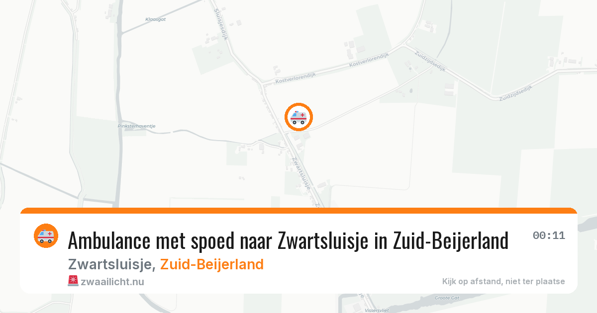Ambulance met spoed naar Zwartsluisje in Zuid-Beijerland — 18 jan 2026